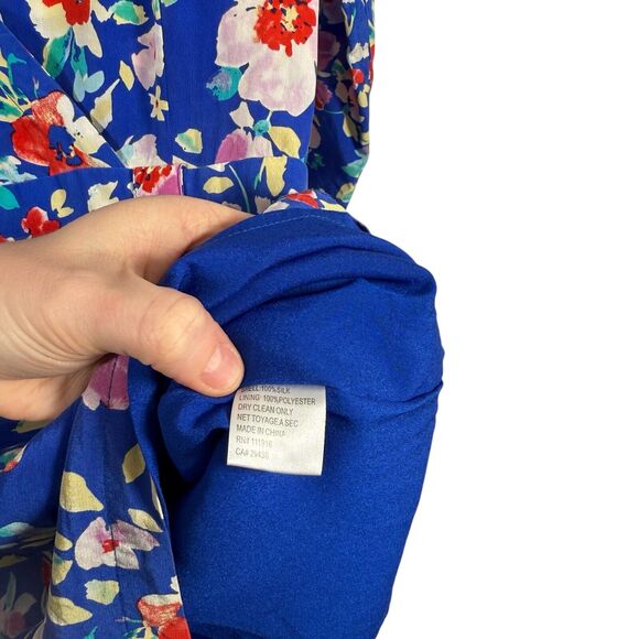 Yumi Kim Blue Floral 100% Silk Romper Preppy Summer Vacation Cruise Womens Small - Picture 5 of 6